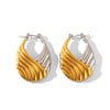 Wholesale Titanium Steel Geometric Earrings With Gold And Silver Color Matching And Electroplating