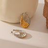 Wholesale Titanium Steel Geometric Earrings With Gold And Silver Color Matching And Electroplating