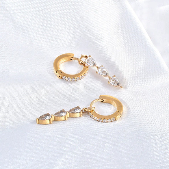Wholesale Titanium Steel Geometric Electroplated Ear Buckle Earrings For Women