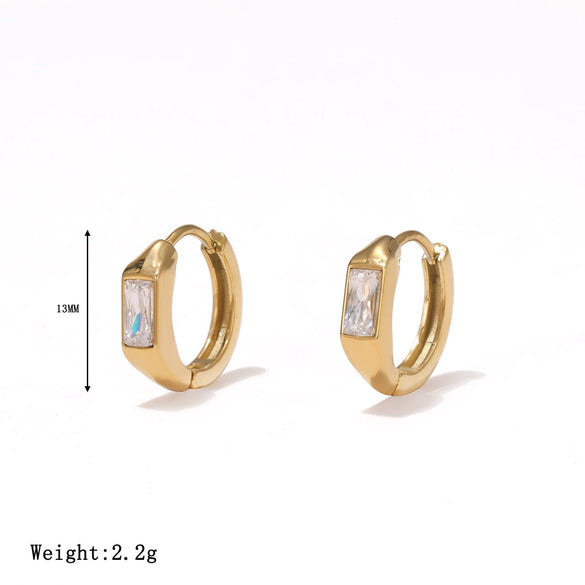 Wholesale Titanium Steel Geometric Electroplated Ear Clips For Women