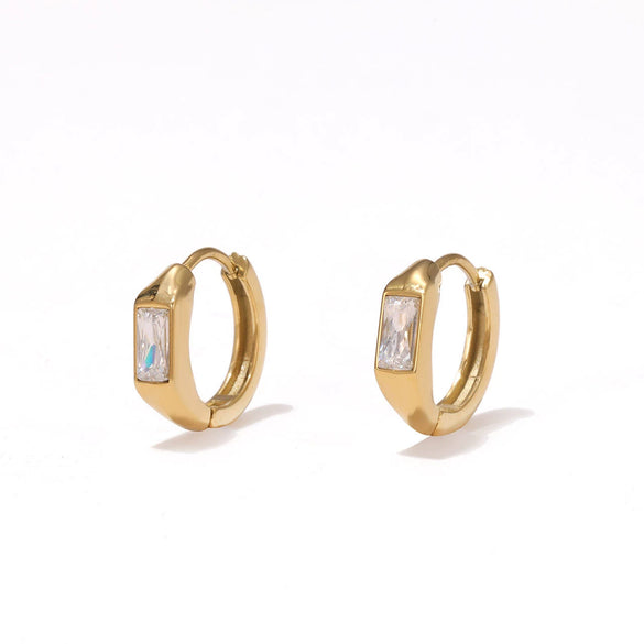 Wholesale Titanium Steel Geometric Electroplated Ear Clips For Women