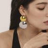 Wholesale Titanium Steel Geometric Electroplated Exaggerated Women's Earrings