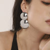 Wholesale Titanium Steel Geometric Electroplated Exaggerated Women's Earrings