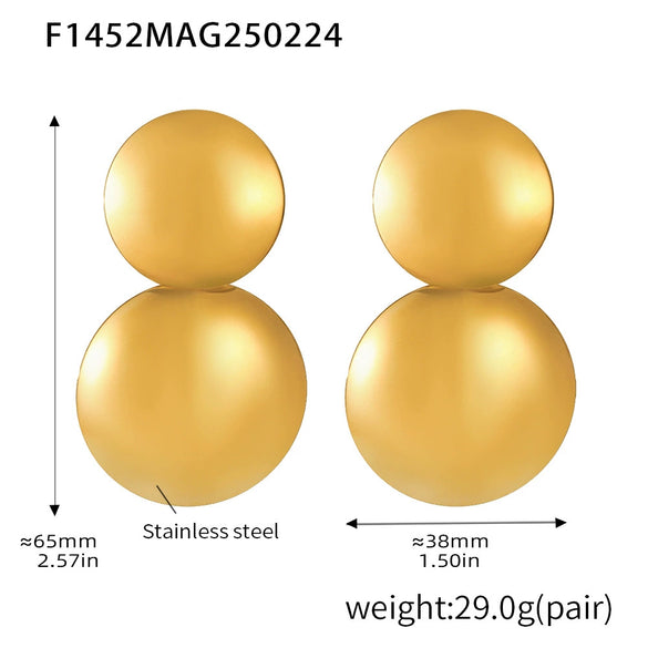 Wholesale Titanium Steel Geometric Electroplated Exaggerated Women's Earrings