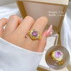 Wholesale Titanium Steel Geometric Electroplated Jewelry Set For Women Necklace Earrings Ring