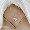 Wholesale Titanium Steel Geometric Electroplated Necklace And Earrings Set For Women