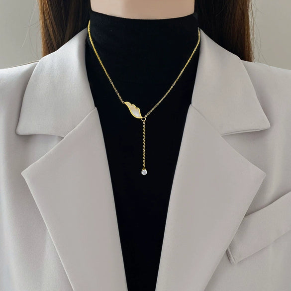 Wholesale Titanium Steel Geometric Electroplated Necklace Unisex