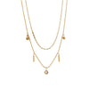 Wholesale Titanium Steel Geometric Electroplated O Word Chain Doublelayer Clavicle Necklace For Women