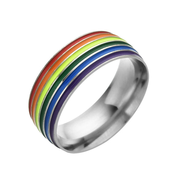 Wholesale Titanium Steel Geometric Electroplated Ring Jewelry