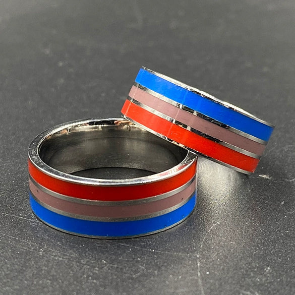 Wholesale Titanium Steel Geometric Electroplated Ring Jewelry