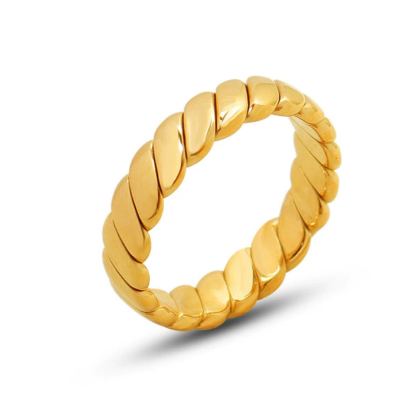 Wholesale Titanium Steel Geometric Electroplated Rotatable Unisex Ring