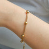 Wholesale Titanium Steel Geometric Electroplated Stacked Bracelet With Small Gold Beads For Women