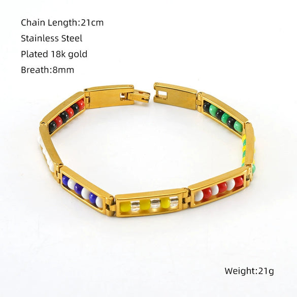 Wholesale 316L Stainless Steel Geometric Electroplated Women's Bracelet Jewelry
