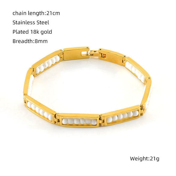 Wholesale 316L Stainless Steel Geometric Electroplated Women's Bracelet Jewelry