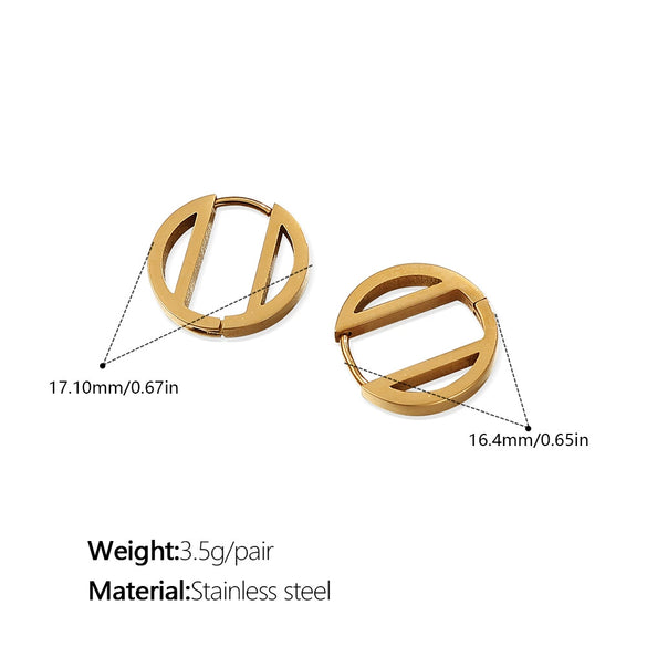 Wholesale 316L Stainless Steel Geometric Electroplated Women's Fashion Retro Light Luxury Earrings