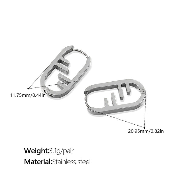 Wholesale 316L Stainless Steel Geometric Electroplated Women's Fashion Retro Light Luxury Earrings