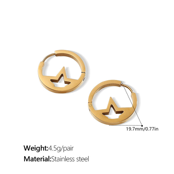 Wholesale 316L Stainless Steel Geometric Electroplated Women's Fashion Retro Light Luxury Earrings