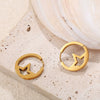Wholesale 316L Stainless Steel Geometric Electroplated Women's Fashion Retro Light Luxury Earrings