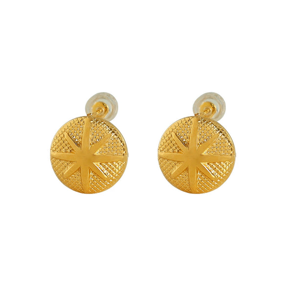 Wholesale 316L Stainless Steel Geometric Electroplated Women's Retro Light Luxury Earrings