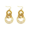 Wholesale 316L Stainless Steel Geometric Exaggerated Multi Layer Circle Tassel Pendant Earrings For Women With Electroplating