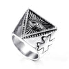 Wholesale Titanium Steel Geometric Eye Ring Jewelry For Men And Unisex With Electroplating Treatment