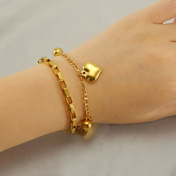 Wholesale Titanium Steel Geometric Fashion Electroplated Unisex Bracelet