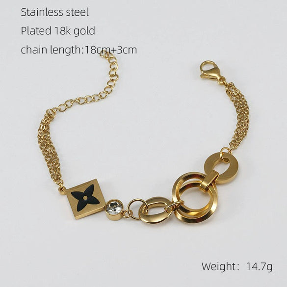 Wholesale Titanium Steel Geometric Fashion Electroplated Unisex Bracelet