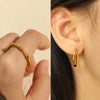 Wholesale 316L Stainless Steel Geometric Fashion Electroplated Women's Earrings