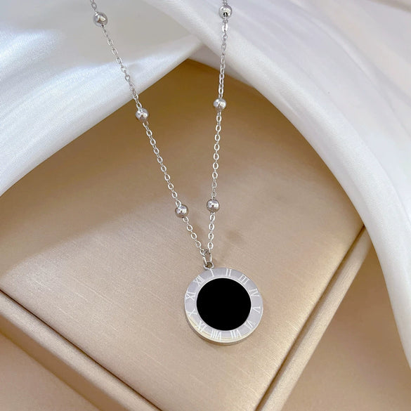 Wholesale Titanium Steel Geometric Fashion Necklace With Electroplating Treatment For Women