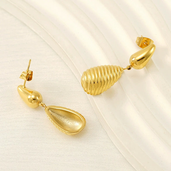 Wholesale Titanium Steel Geometric Fashion Retro Stud Earrings For Women With Electroplating
