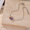 Wholesale Titanium Steel Geometric Flower Inlaid Zircon Electroplated Fashion Shining Girl Bracelet