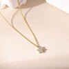 Wholesale Titanium Steel Geometric Flower Pendant Clavicle Chain With Electroplating Simple Style Necklace