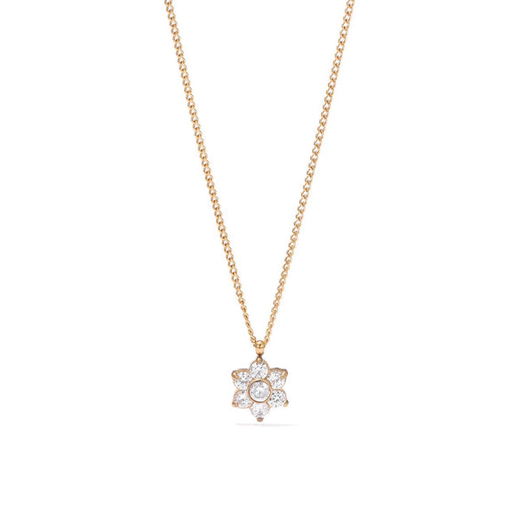 Wholesale Titanium Steel Geometric Flower Pendant Clavicle Chain With Electroplating Simple Style Necklace