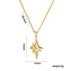 Wholesale Titanium Steel Geometric Fourangle Star Cross Hip Hop Pendant Necklace For Women