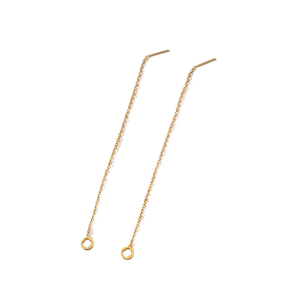 Wholesale Titanium Steel Geometric Fourleaf Clover Tassel Earrings For Women
