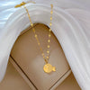 Wholesale Titanium Steel Geometric Frosted Small Fish Electroplated Necklace