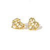 Wholesale Titanium Steel Geometric Heart Hollow Grid Twisted Line Electroplated Earrings Unisex