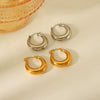 Wholesale Titanium Steel Geometric Hollow Earrings For Ladies With Gold Plated Electroplating
