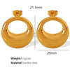 Wholesale 316L Stainless Steel Geometric Hollow Oshaped Earrings Fashion Retro Electroplated Jewelry For Women