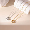 Wholesale Titanium Steel Geometric Hollow Pendant Electroplated Clavicle Necklace For Women
