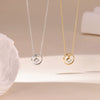 Wholesale Titanium Steel Geometric Hollow Pendant Electroplated Clavicle Necklace For Women