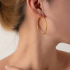 Wholesale Titanium Steel Geometric Hoop Earrings With Electroplating Unisex Highend And Fashionable