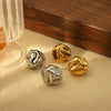 Wholesale Titanium Steel Geometric Irregular Spherical Earrings Electroplated Fashion Style