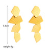 Wholesale Titanium Steel Geometric Irregular Square Pendant Accessories Earrings With Electroplating For Women