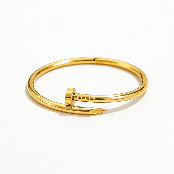 Wholesale Titanium Steel Geometric Light Luxury Minimalist Vacuum Electroplated Polished Nail Bracelet
