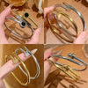 Wholesale Titanium Steel Geometric Light Luxury Style Vacuum Electroplated And Polished Clasp Bracelet