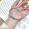 Wholesale Titanium Steel Geometric Light Luxury Style Vacuum Electroplated And Polished Clasp Bracelet