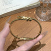 Wholesale Titanium Steel Geometric Light Luxury Style Vacuum Electroplated And Polished Clasp Bracelet