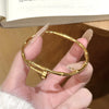 Wholesale Titanium Steel Geometric Light Luxury Style Vacuum Electroplated And Polished Clasp Bracelet