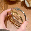 Wholesale Titanium Steel Geometric Light Luxury Style Vacuum Electroplated And Polished Clasp Bracelet